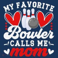 My Favorite Bowler Calls Me Mom Of A Bowler Mama Bowling Mom Women's Hoodie thumb 2