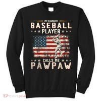 My Favorite Baseball Player Calls Me Pawpaw Flag Father Day Sweatshirt thumb 0
