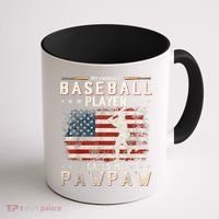 My Favorite Baseball Player Calls Me Pawpaw Flag Father Day Coffee Mug thumb 1