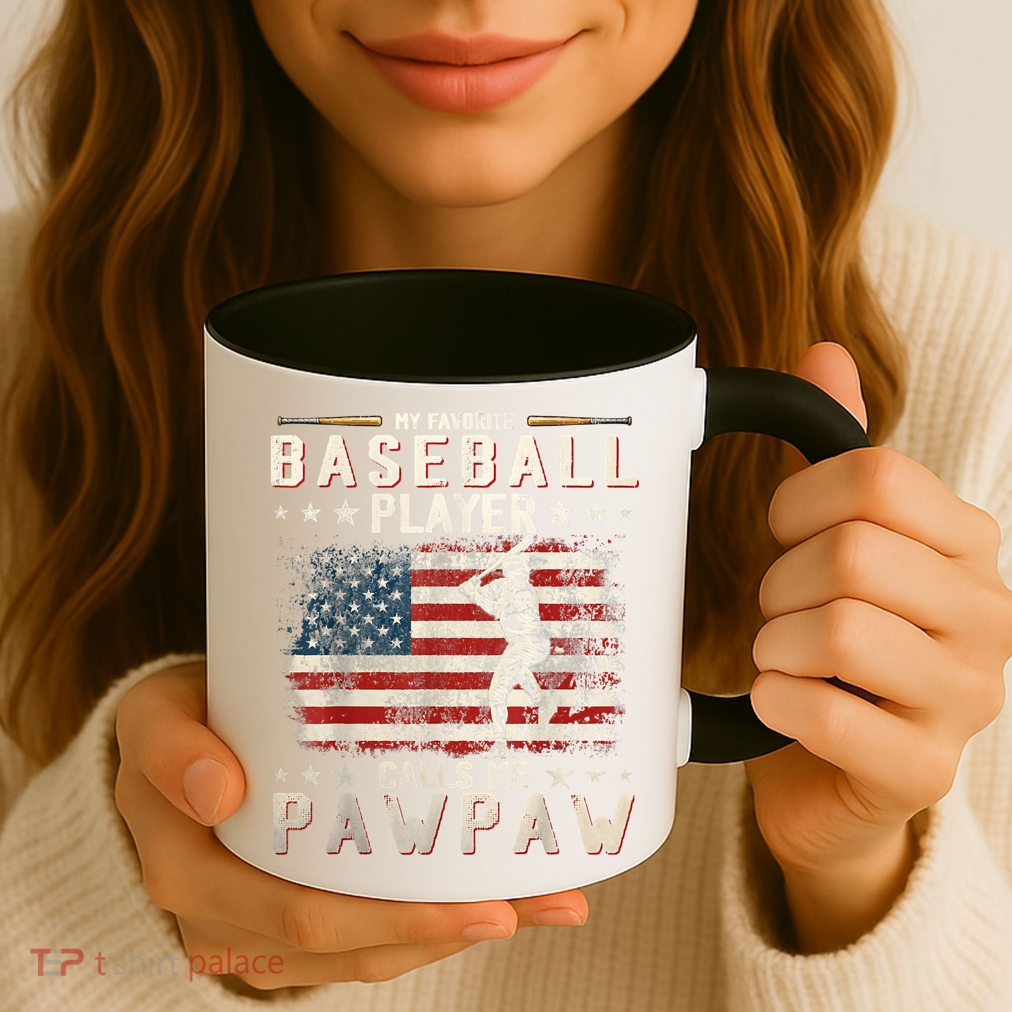 My Favorite Baseball Player Calls Me Pawpaw Flag Father Day Coffee Mug