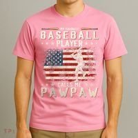 My Favorite Baseball Player Calls Me Pawpaw Flag Father Day T-Shirt thumb 3