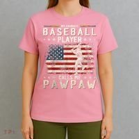 My Favorite Baseball Player Calls Me Pawpaw Flag Father Day T-Shirt thumb 4