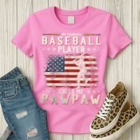 My Favorite Baseball Player Calls Me Pawpaw Flag Father Day Women's T-Shirt thumb 3