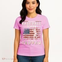 My Favorite Baseball Player Calls Me Pawpaw Flag Father Day Women's T-Shirt thumb 4