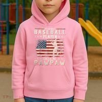 My Favorite Baseball Player Calls Me Pawpaw Flag Father Day Kids Hoodie thumb 2
