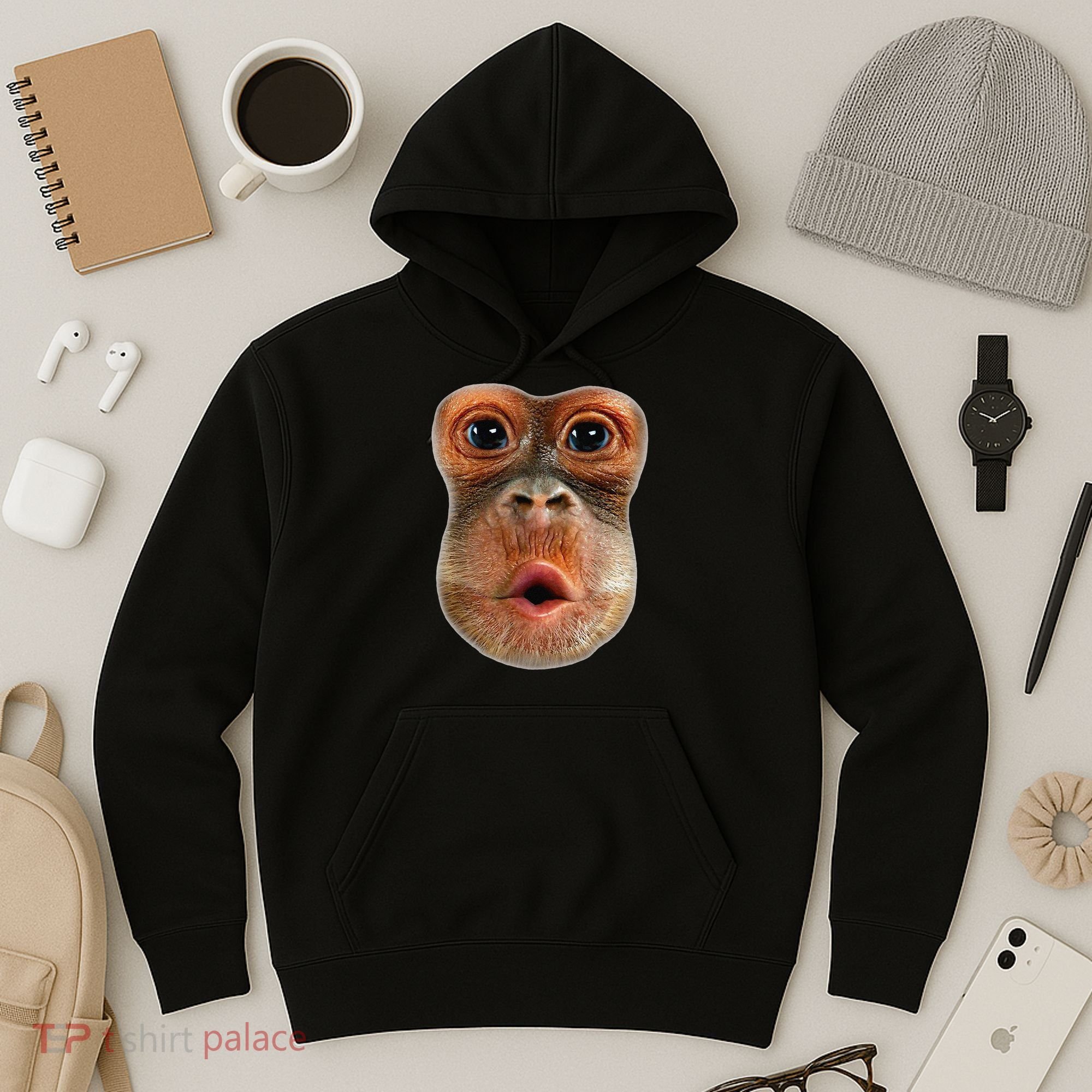 Monkey Face Breath Funny Hoodie