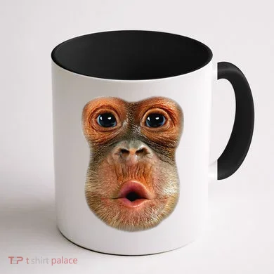 Monkey Face Breath Funny Coffee Mug back