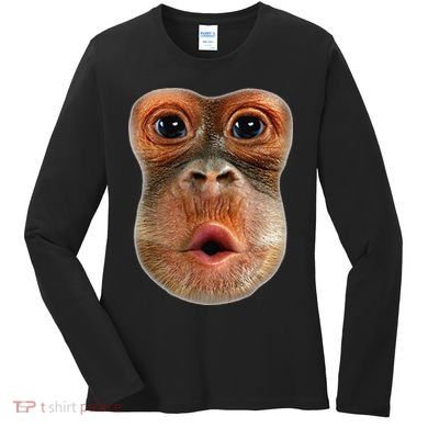 Monkey Face Breath Funny Women's Long Sleeve Shirt