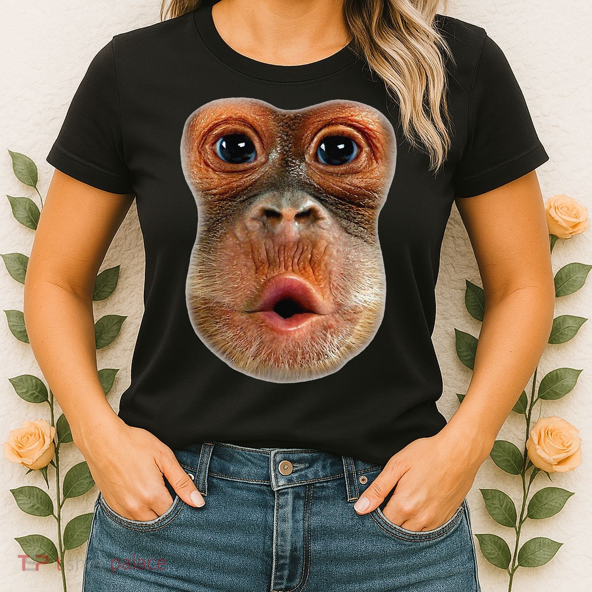 Monkey Face Breath Funny Women's T-Shirt