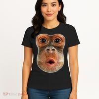 Monkey Face Breath Funny Women's T-Shirt thumb 4