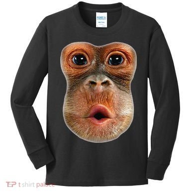 Monkey Face Breath Funny Kids Long Sleeve Shirt