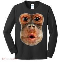 Monkey Face Breath Funny Kids Long Sleeve Shirt thumb 0