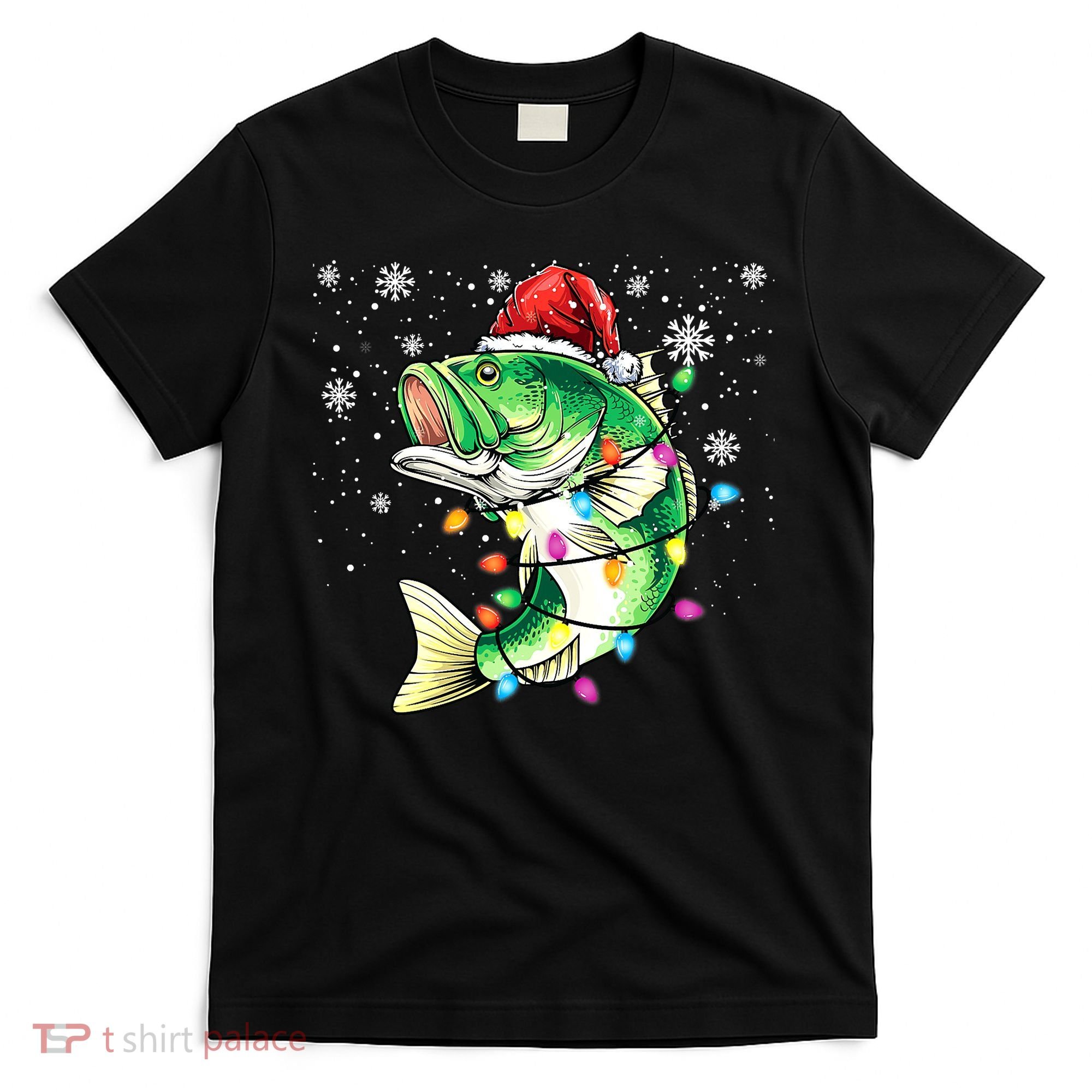 Merry Fishmas Bass Fish Fishing Christmas Ugly Sweater Xmas T-Shirt