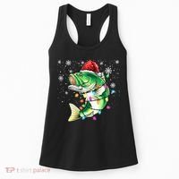 Merry Fishmas Bass Fish Fishing Christmas Ugly Sweater Xmas Women's Tank Top thumb 0