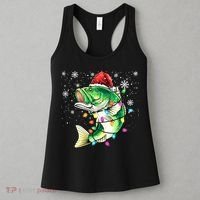 Merry Fishmas Bass Fish Fishing Christmas Ugly Sweater Xmas Women's Tank Top thumb 3