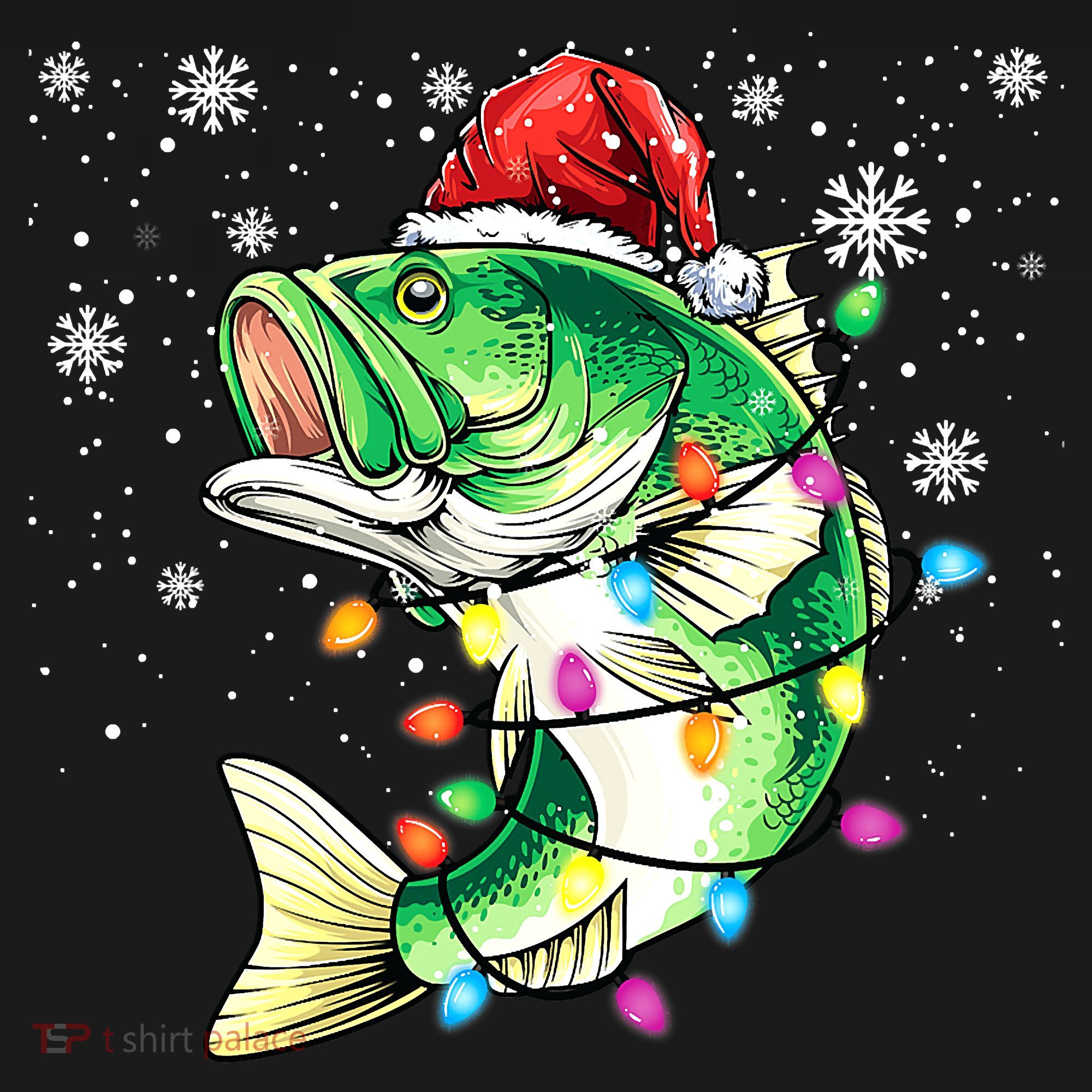 Merry Fishmas Bass Fish Fishing Christmas Ugly Sweater Xmas Women's Tank Top
