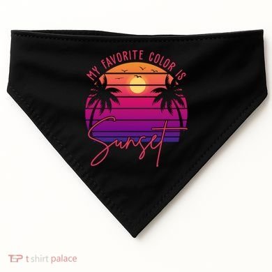My Favorite Color Is Sunset Summer Retro USA-Made Doggie Bandana