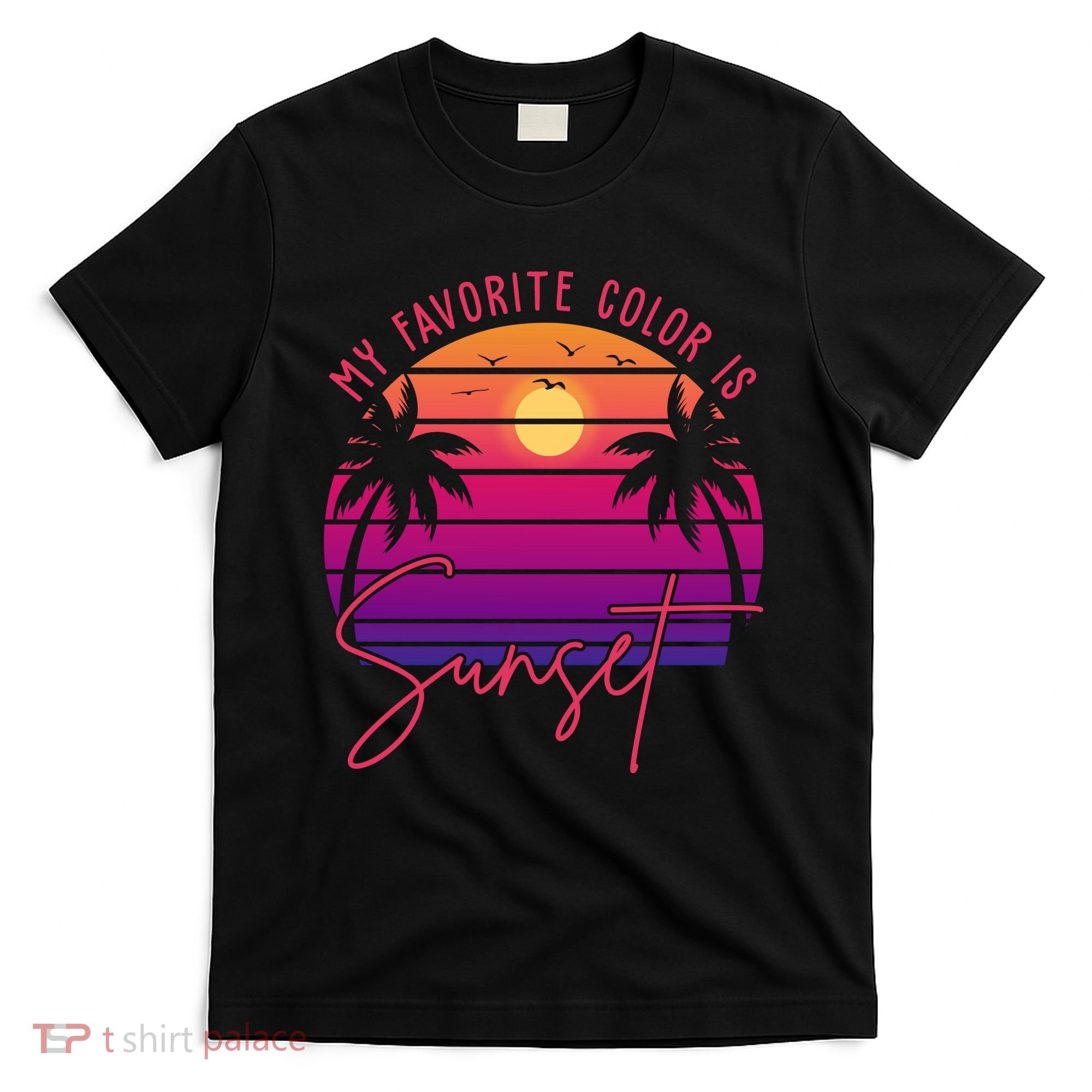 My Favorite Color Is Sunset Summer Retro T-Shirt