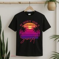 My Favorite Color Is Sunset Summer Retro T-Shirt thumb 2