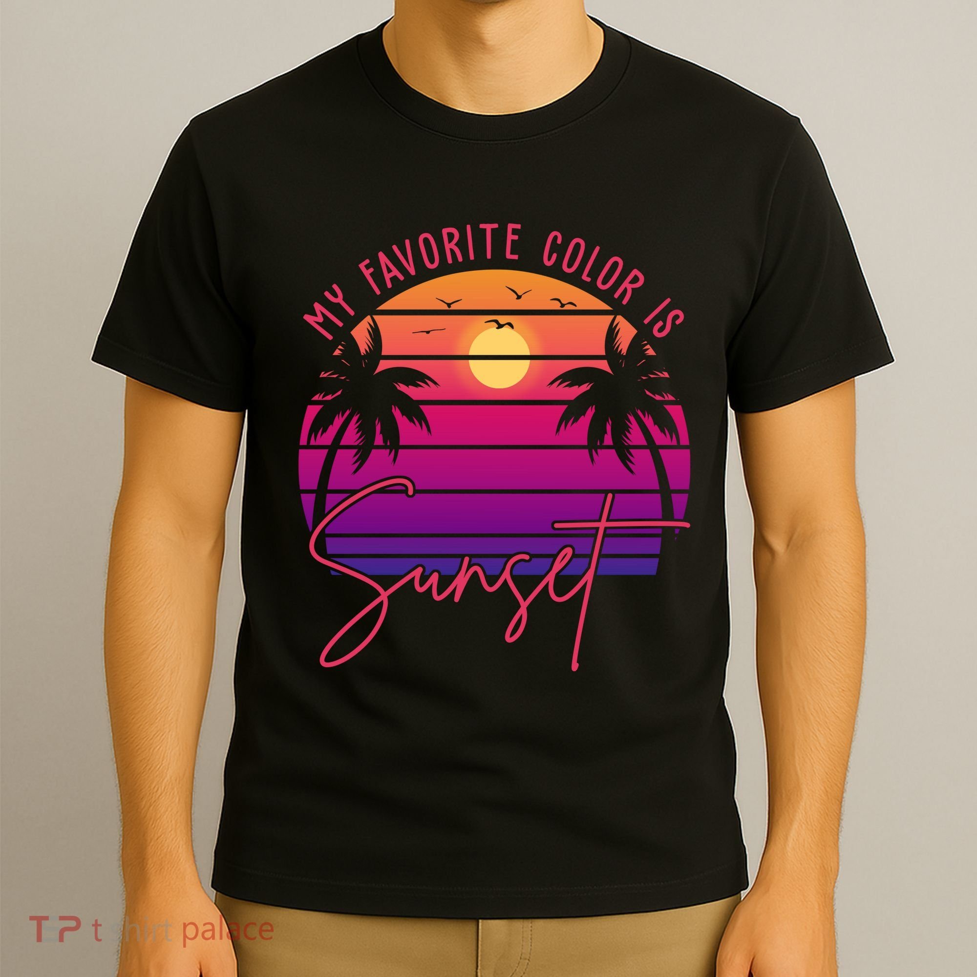 My Favorite Color Is Sunset Summer Retro T-Shirt