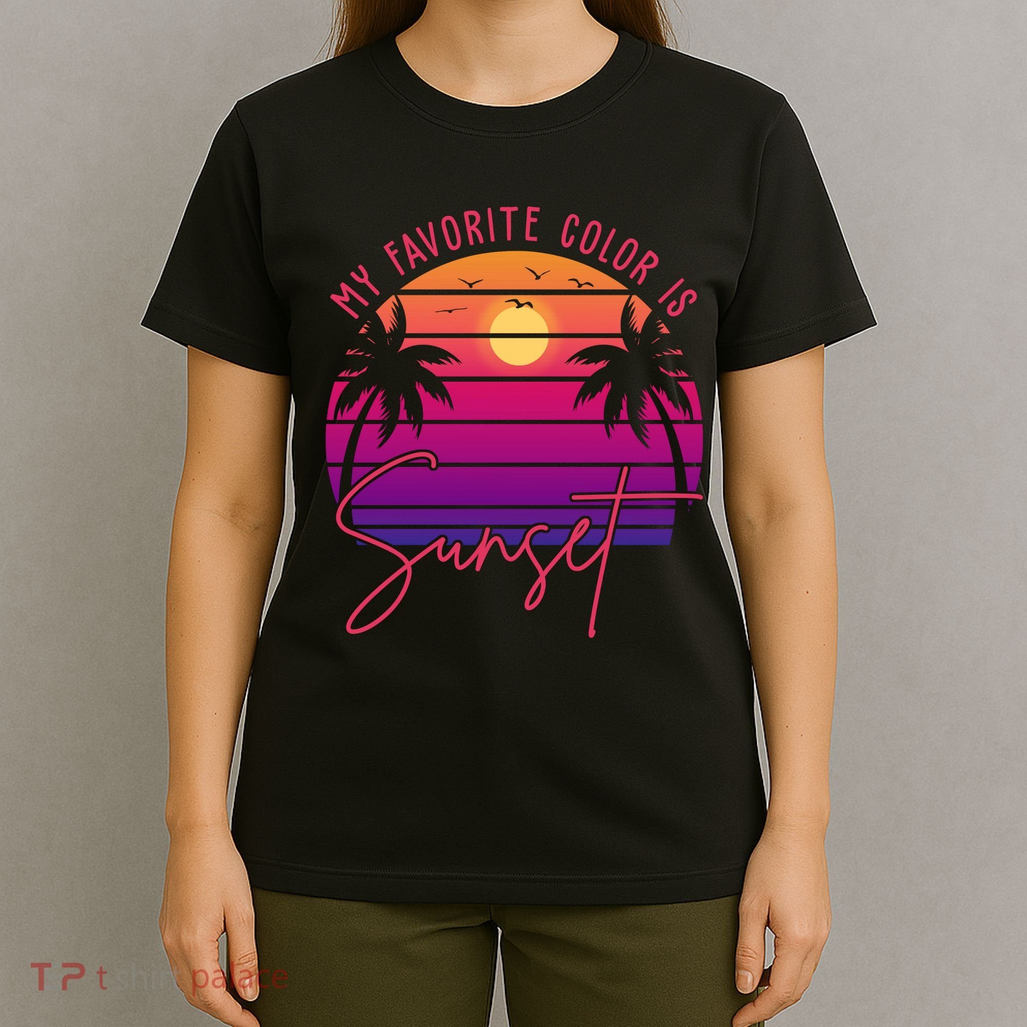 My Favorite Color Is Sunset Summer Retro T-Shirt