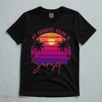 My Favorite Color Is Sunset Summer Retro T-Shirt thumb 5