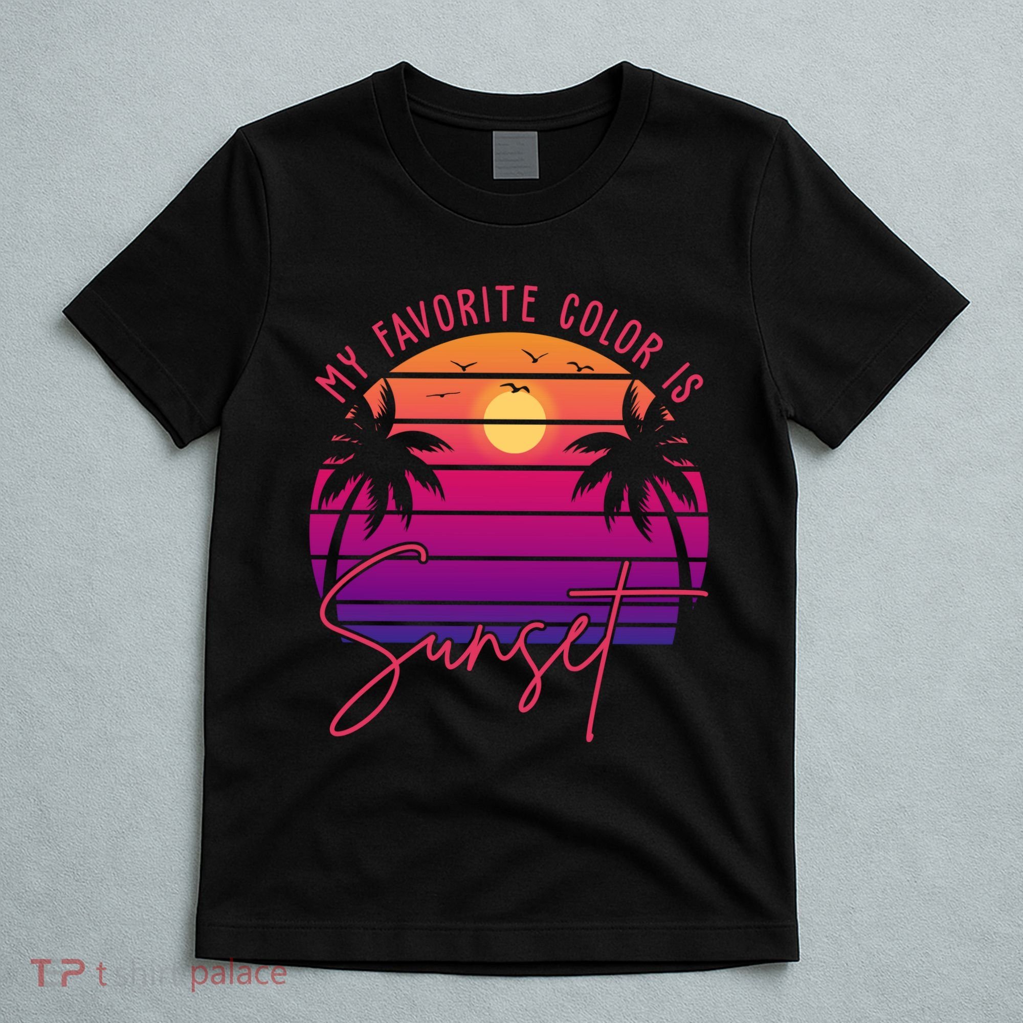 My Favorite Color Is Sunset Summer Retro T-Shirt