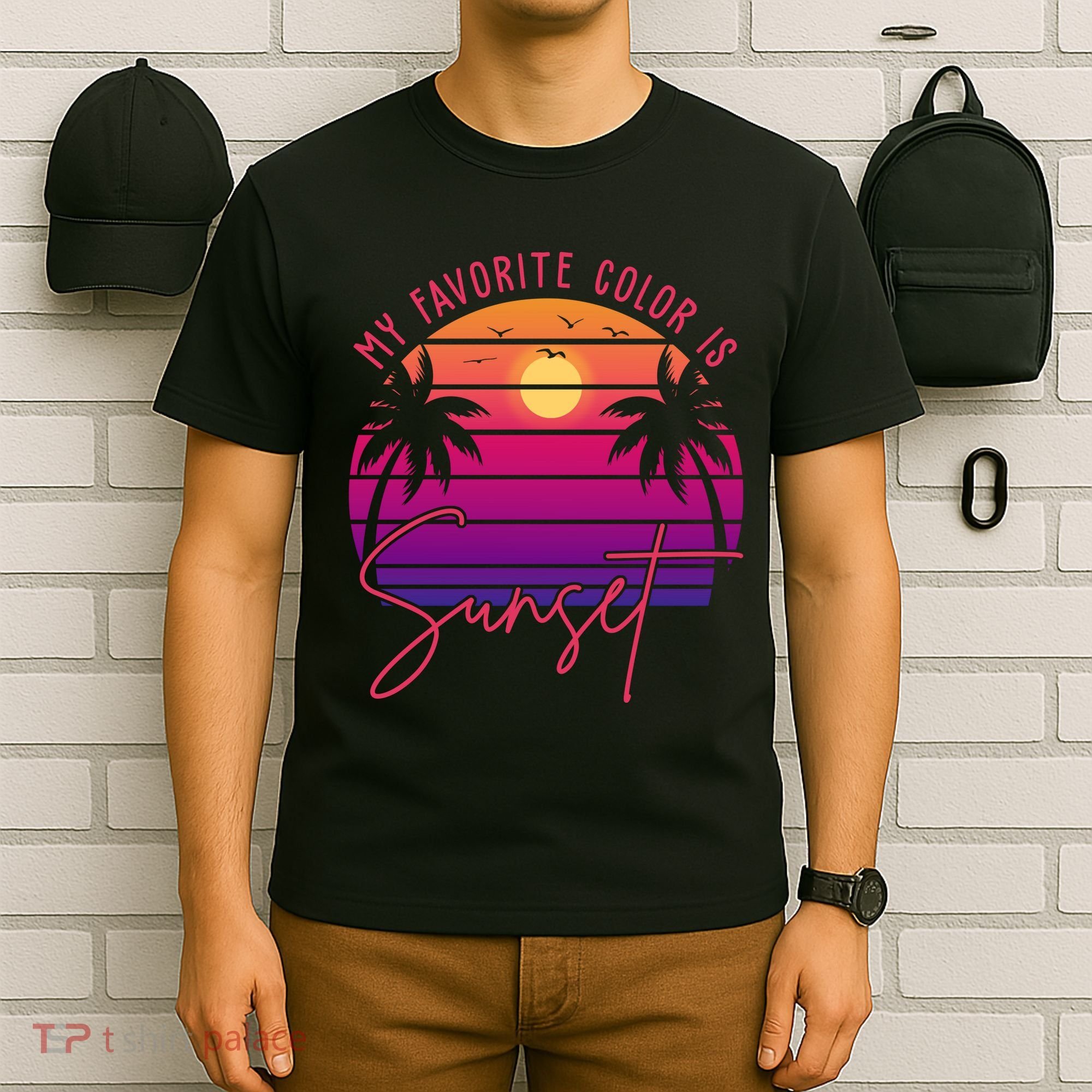 My Favorite Color Is Sunset Summer Retro T-Shirt