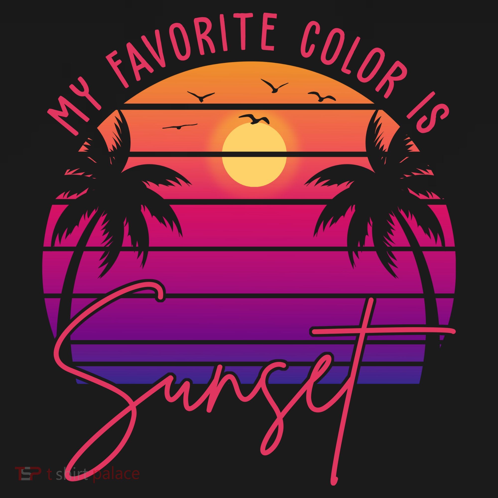 My Favorite Color Is Sunset Summer Retro T-Shirt