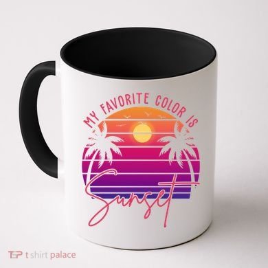 My Favorite Color Is Sunset Summer Retro Coffee Mug