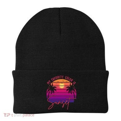 My Favorite Color Is Sunset Summer Retro Beanie