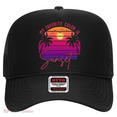 My Favorite Color Is Sunset Summer Retro Hat