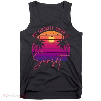 My Favorite Color Is Sunset Summer Retro Tank Top