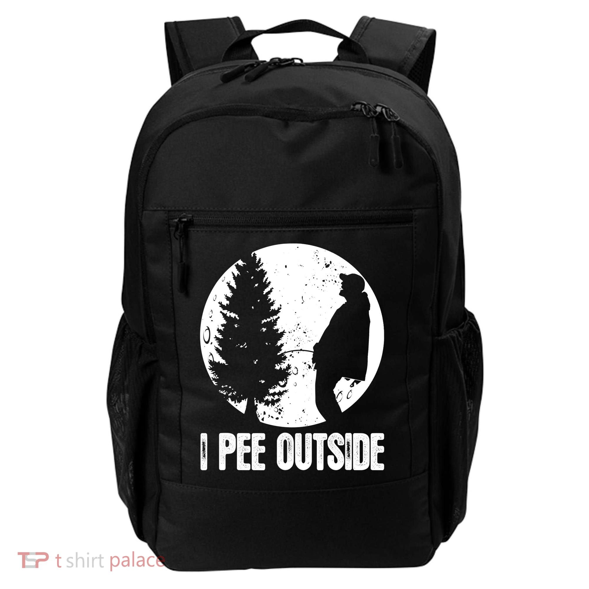 Mens Funny Camping Shirts For Men I Pee Outside Inappropriate TShirt Backpack