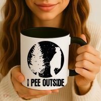 Mens Funny Camping Shirts For Men I Pee Outside Inappropriate TShirt Coffee Mug thumb 3