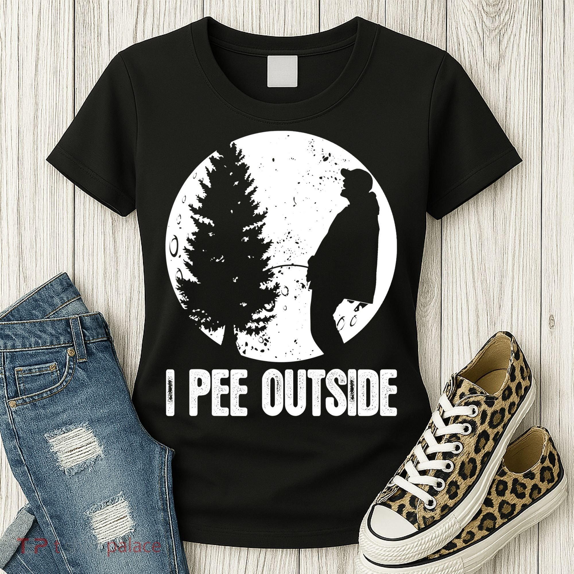 Mens Funny Camping Shirts For Men I Pee Outside Inappropriate TShirt Women's T-Shirt