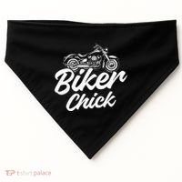 Motorcycle Funny Chopper Race Biker Chick USA-Made Doggie Bandana thumb 0