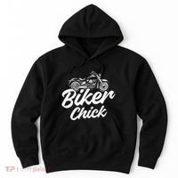 Motorcycle Funny Chopper Race Biker Chick Hoodie thumb 0