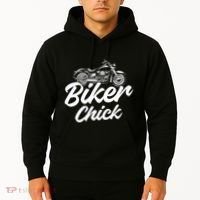 Motorcycle Funny Chopper Race Biker Chick Hoodie thumb 2