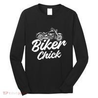 Motorcycle Funny Chopper Race Biker Chick Long Sleeve Shirt thumb 0