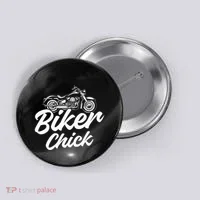 Motorcycle Funny Chopper Race Biker Chick Button thumb 0