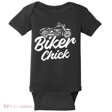 Motorcycle Funny Chopper Race Biker Chick Baby Bodysuit