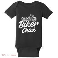 Motorcycle Funny Chopper Race Biker Chick Baby Bodysuit thumb 0