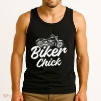 Motorcycle Funny Chopper Race Biker Chick Tank Top thumb 3