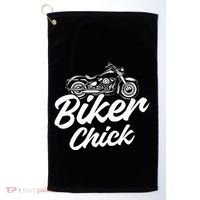 Motorcycle Funny Chopper Race Biker Chick Golf Towel thumb 0