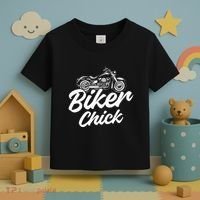 Motorcycle Funny Chopper Race Biker Chick Toddler T-Shirt thumb 3