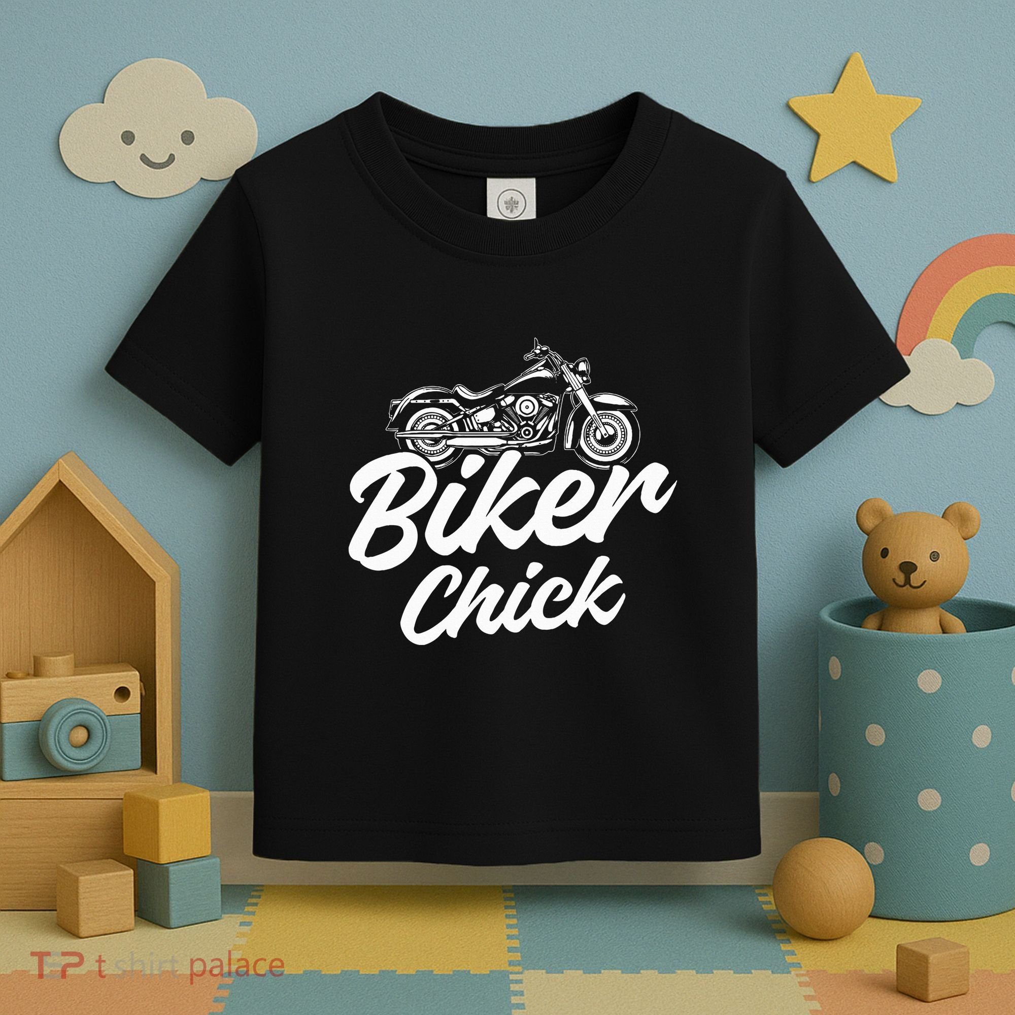 Motorcycle Funny Chopper Race Biker Chick Toddler T-Shirt
