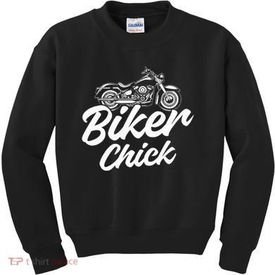 Motorcycle Funny Chopper Race Biker Chick Kids Sweatshirt
