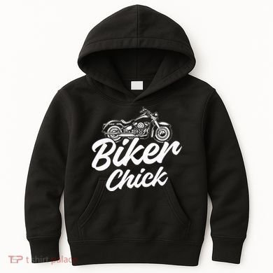 Motorcycle Funny Chopper Race Biker Chick Kids Hoodie