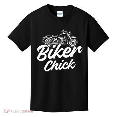 Motorcycle Funny Chopper Race Biker Chick Kids T-Shirt